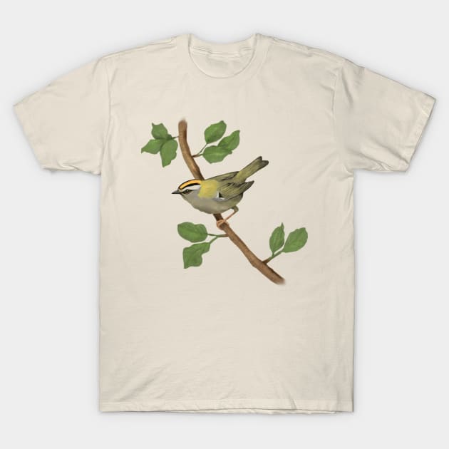 Common firecrest digital drawing T-Shirt by Bwiselizzy